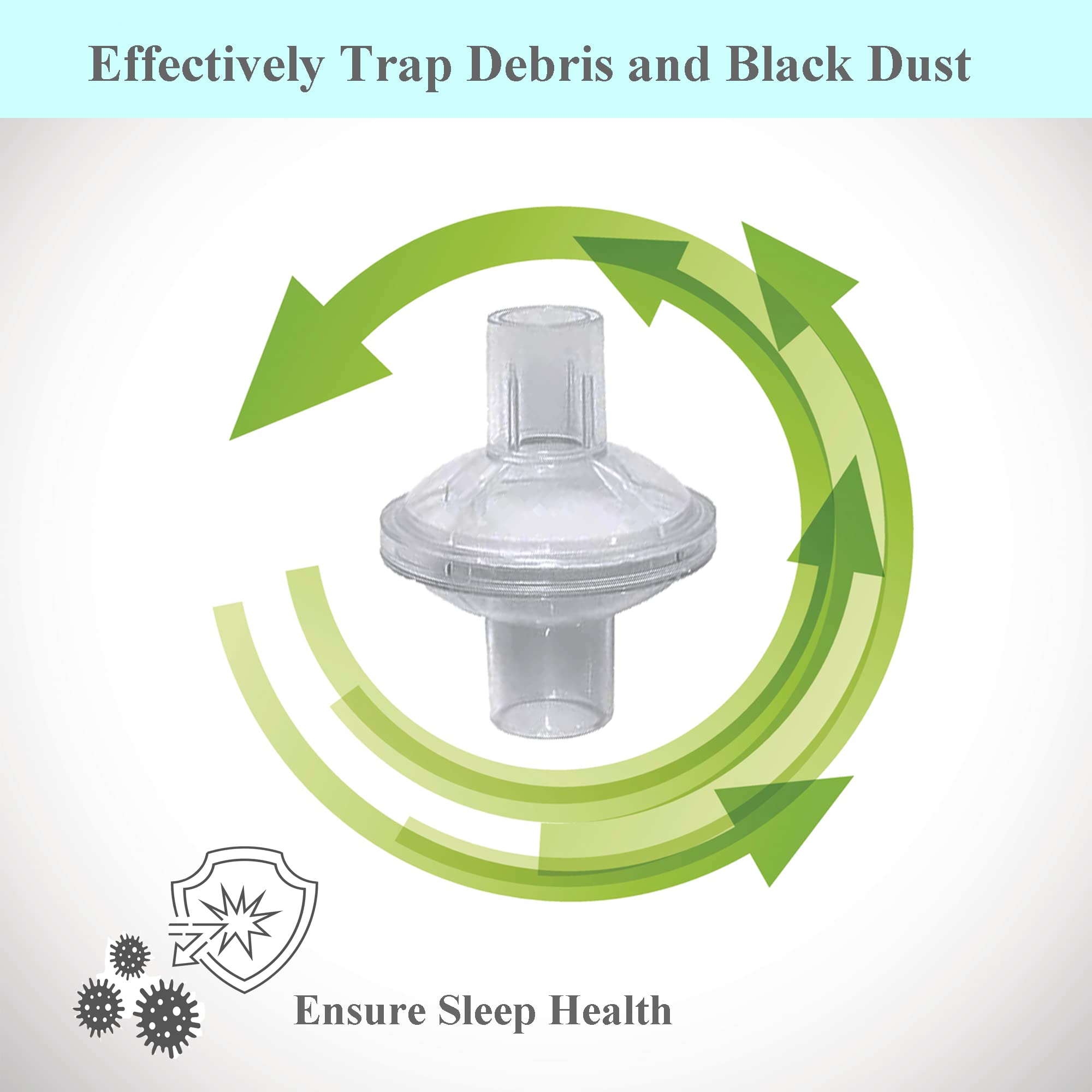 Missyage filtros CPAP 22mm en línea para compatibilidad universal