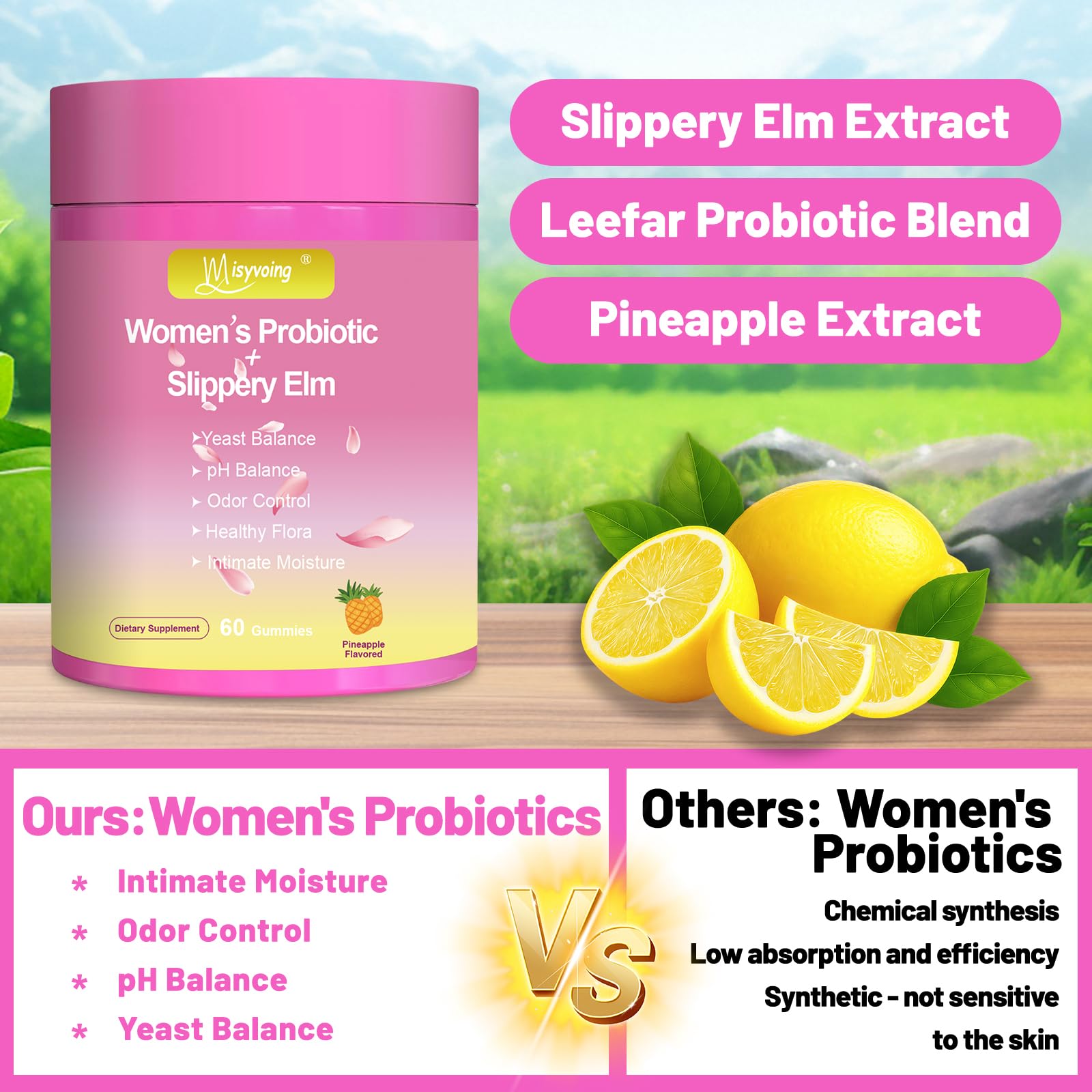 Misyvoing probióticos Lactobacillus para equilibrio digestivo.