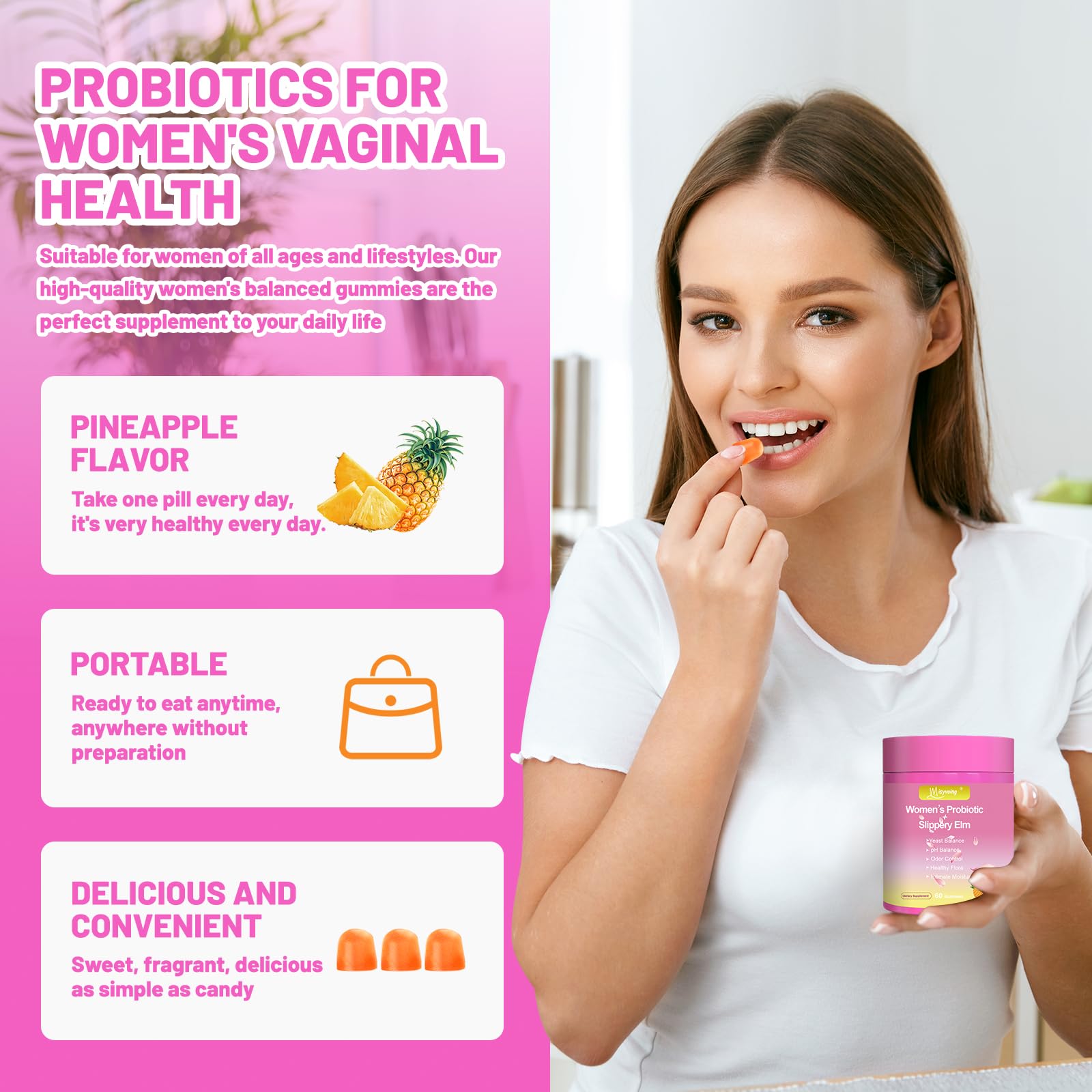 Gomas Misyvoing, probióticos Lactobacillus para apoyo posible de flora.