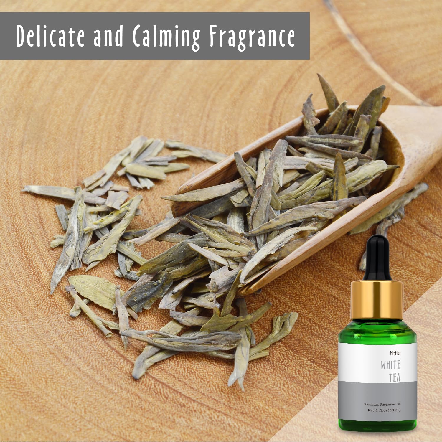 MitFlor aceite aroma té blanco en difusor, ambiente fresco y relajante