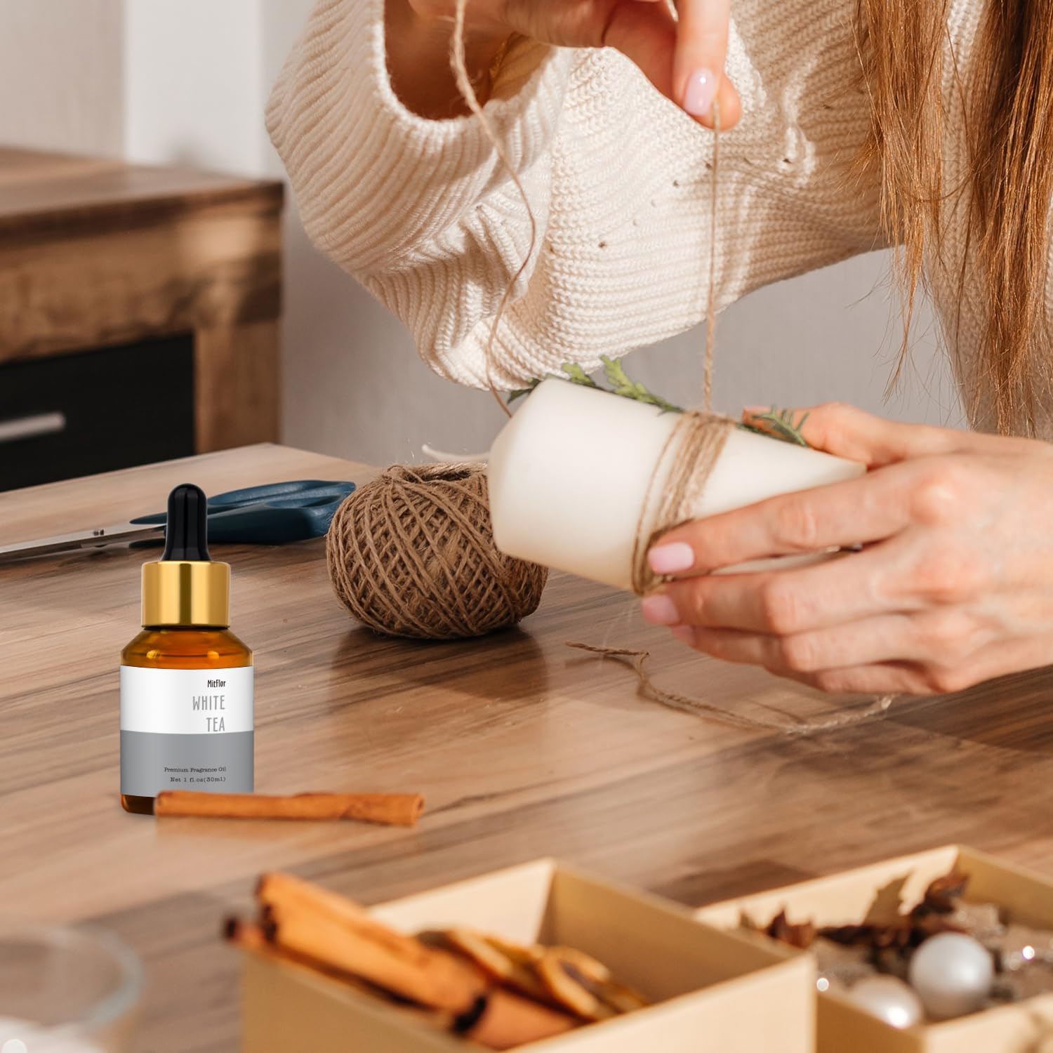 MitFlor aceite aroma té blanco para jabones, añade fragancia suave en cuidado corporal