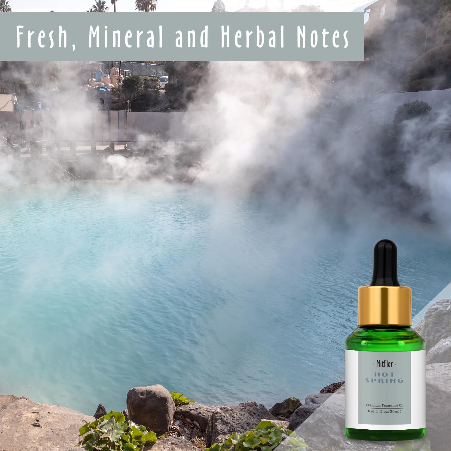 MitFlor caja regalo minimalista para aceite fragancia aguas termales