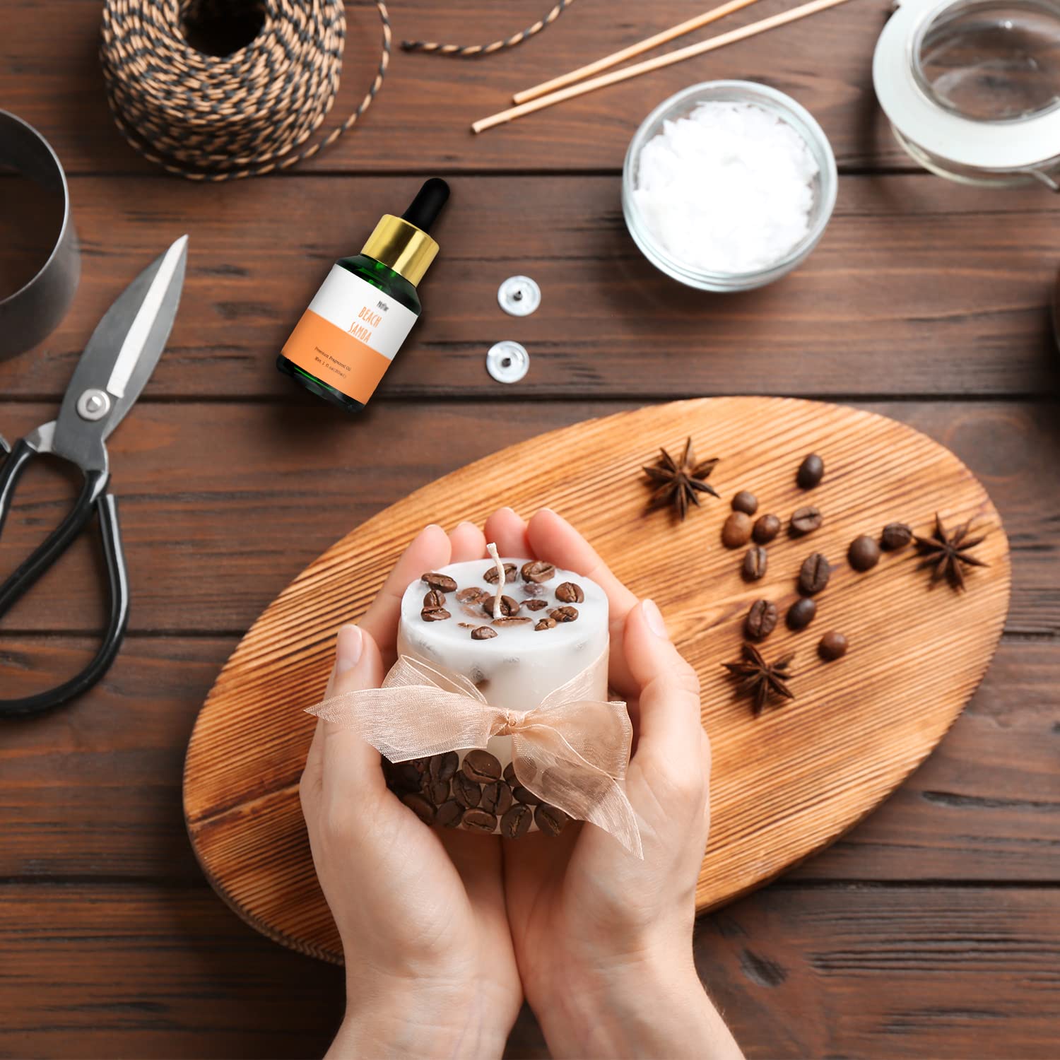 Aroma para jabones y DIY MitFlor Beach Samba, fragancia versátil.