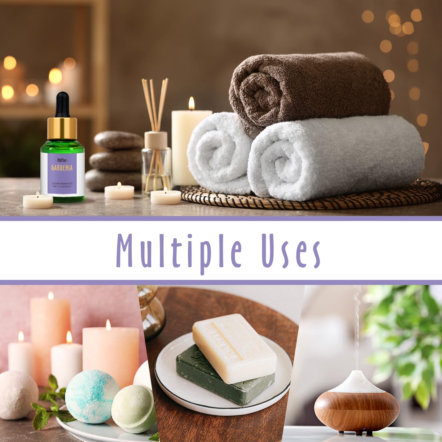 MitFlor jabón fragancia Gardenia para cosmética casera y perfumación