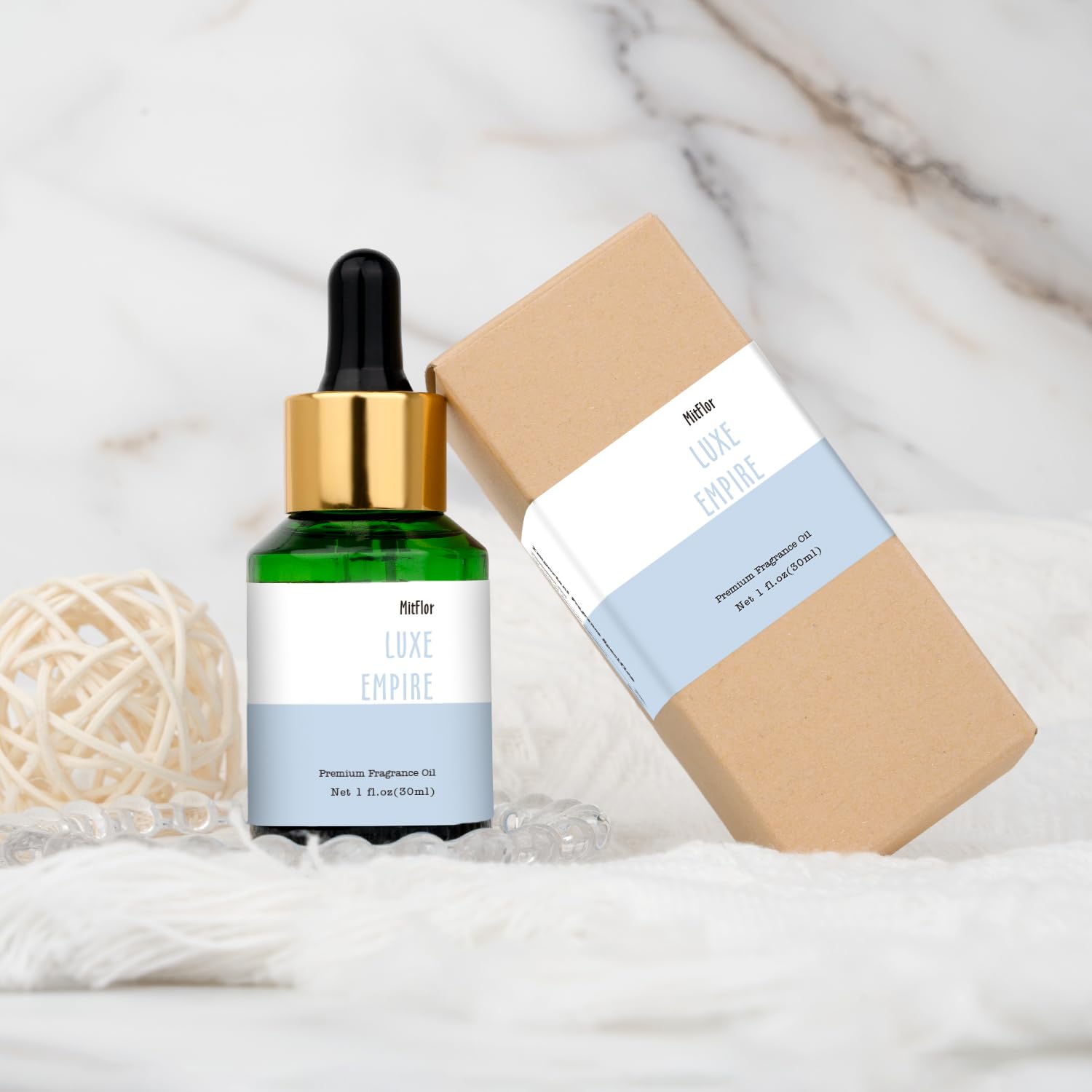 MitFlor Luxe Empire: envase de vidrio con protección UV