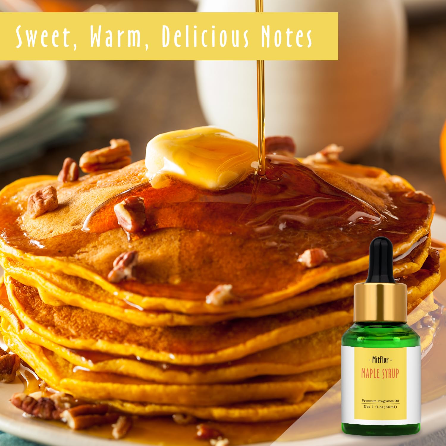 MitFlor Maple Syrup Fragrance Oil: cuentagotas para uso preciso en difusores