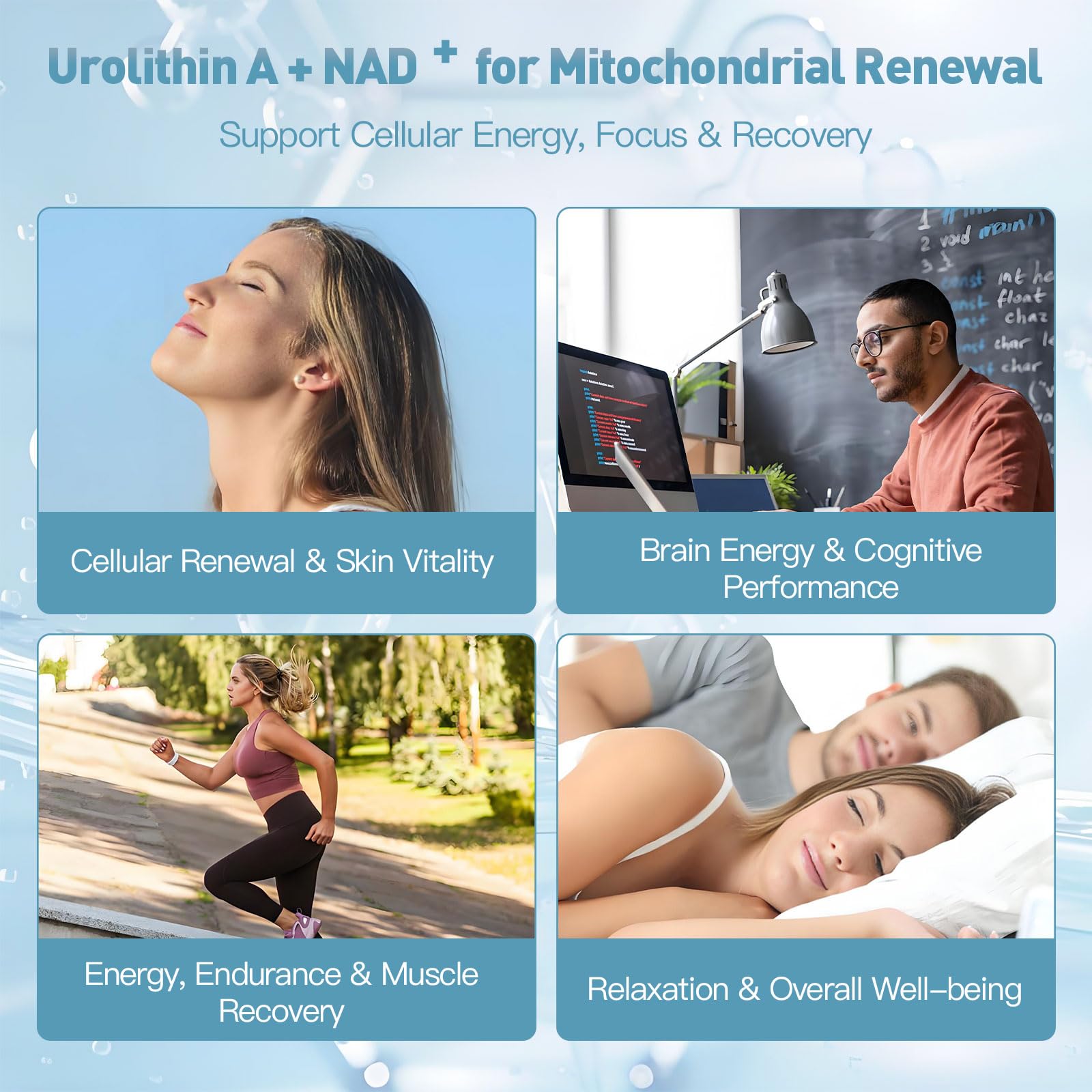 MITIVA Urolithin A: etiqueta detallada muestra composición y calidad