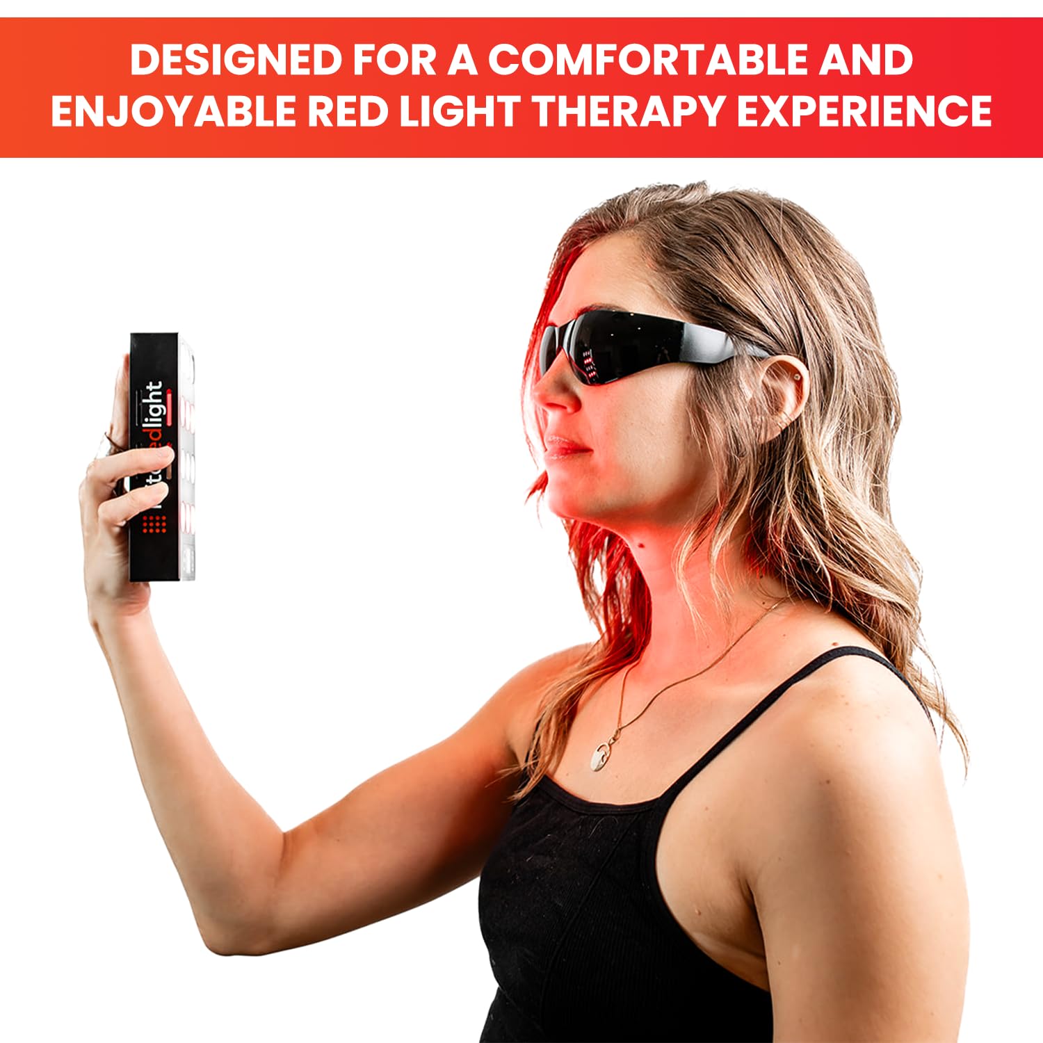 Protección ocular Mito Red Light con IR3 e IR5 para mayor comodidad.