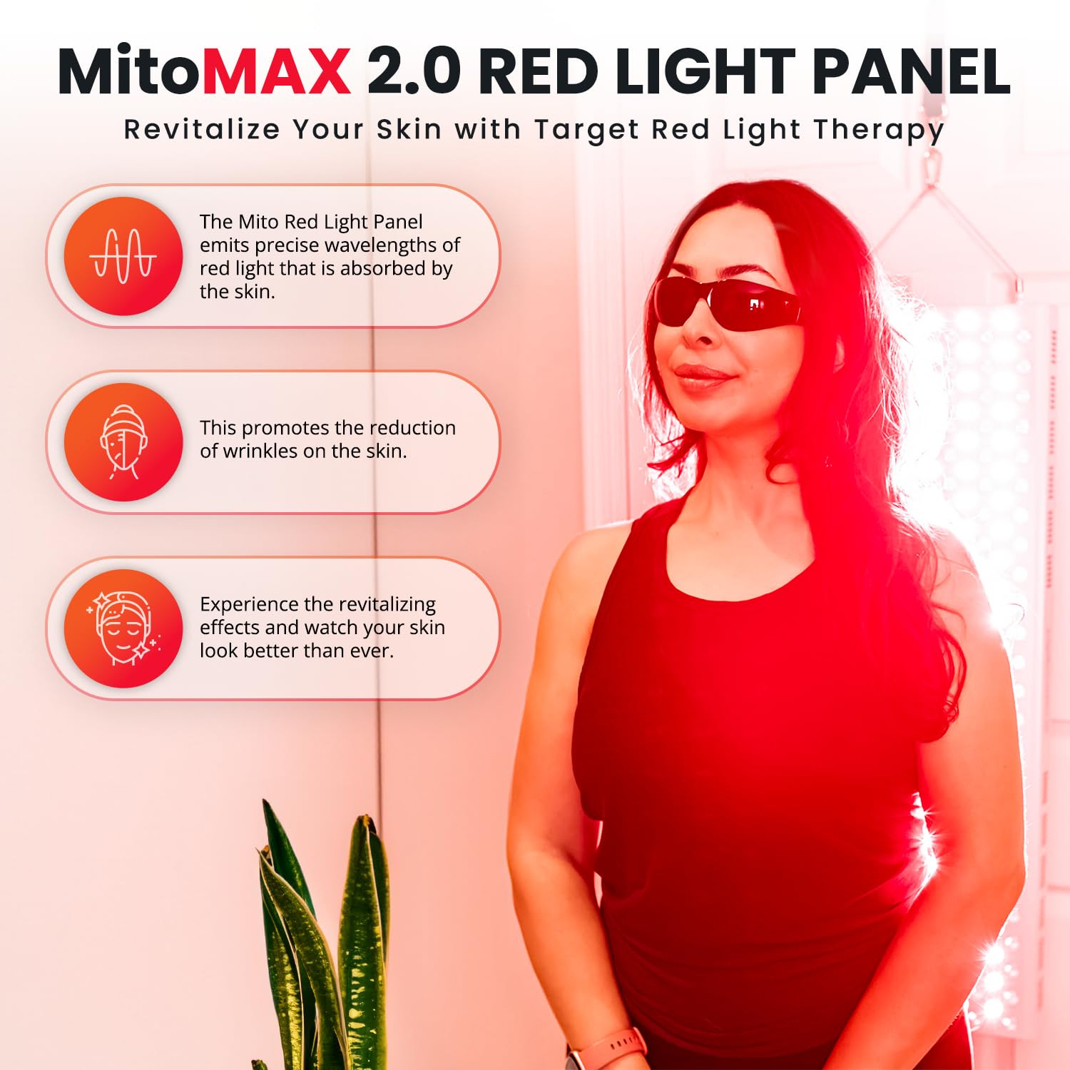Detalle de LEDs del MitoMAX 2.0 para terapia de luz.