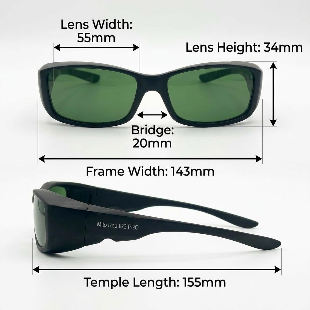 Accesorios de primera calidad: estuche rígido y paño microfibra.