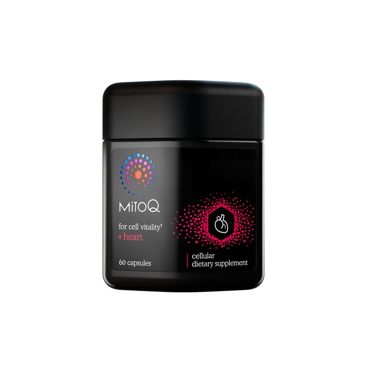 MitoQ Corazón Premium: botella que sugiere soporte cardiovascular y energía diaria