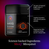 Etiqueta de MitoQ Curcumin Longvida con detalles de la fórmula.