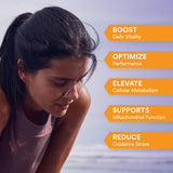 MitoQ mezcla fácil para bebida refrescante de naranja