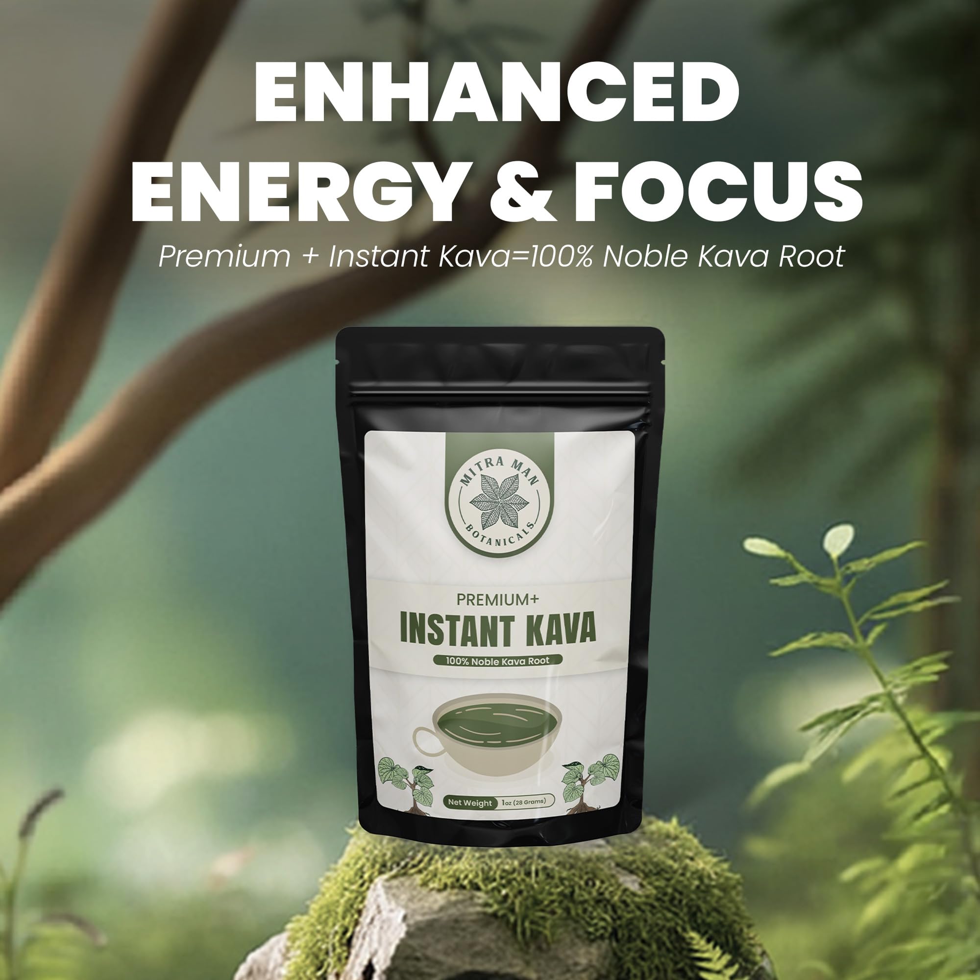 Kava MITRA MAN BOTANICALS Origen auténtico: raíz de calidad natural.