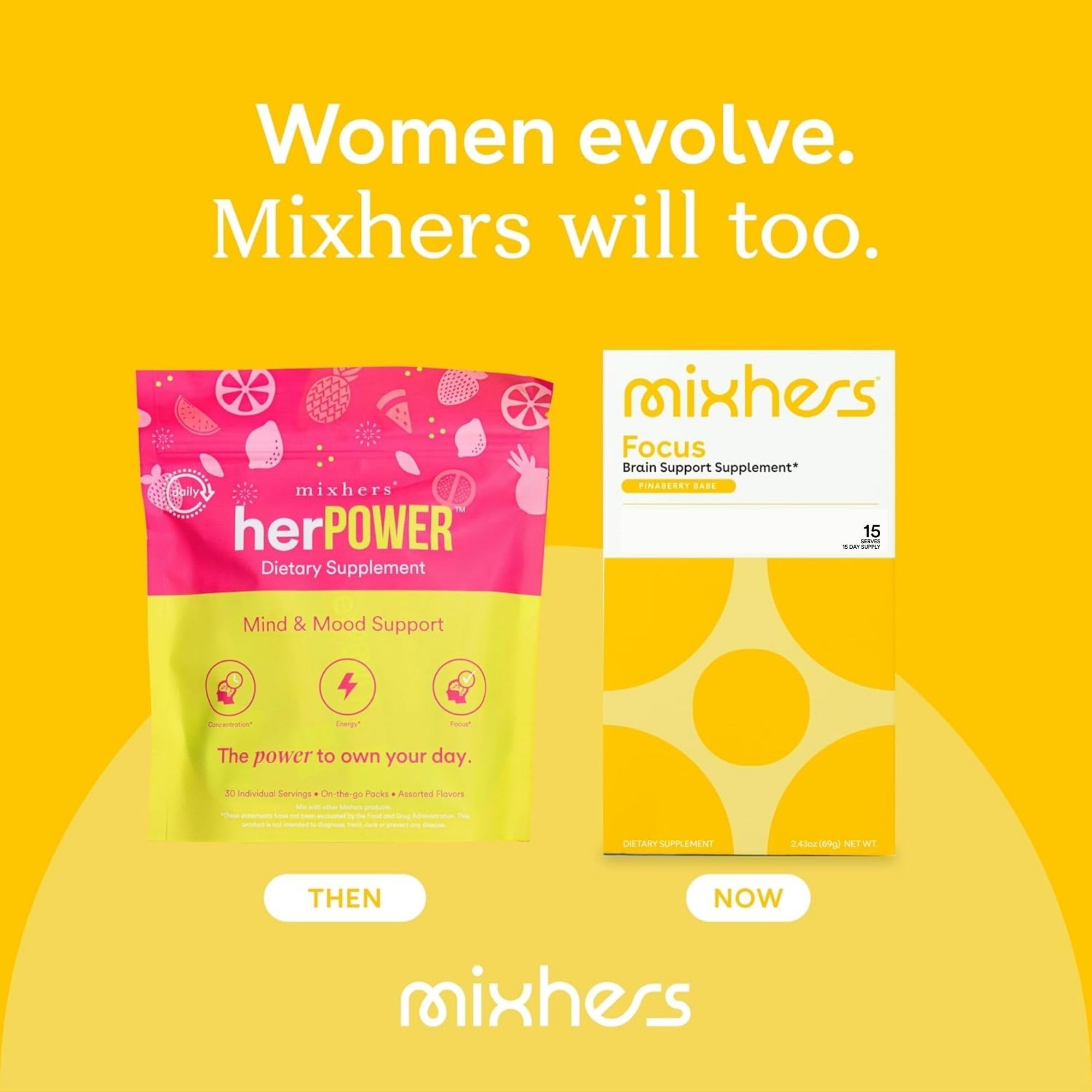 MIXHERS Focus, preparación rápida en agua, ideal para la rutina diaria.