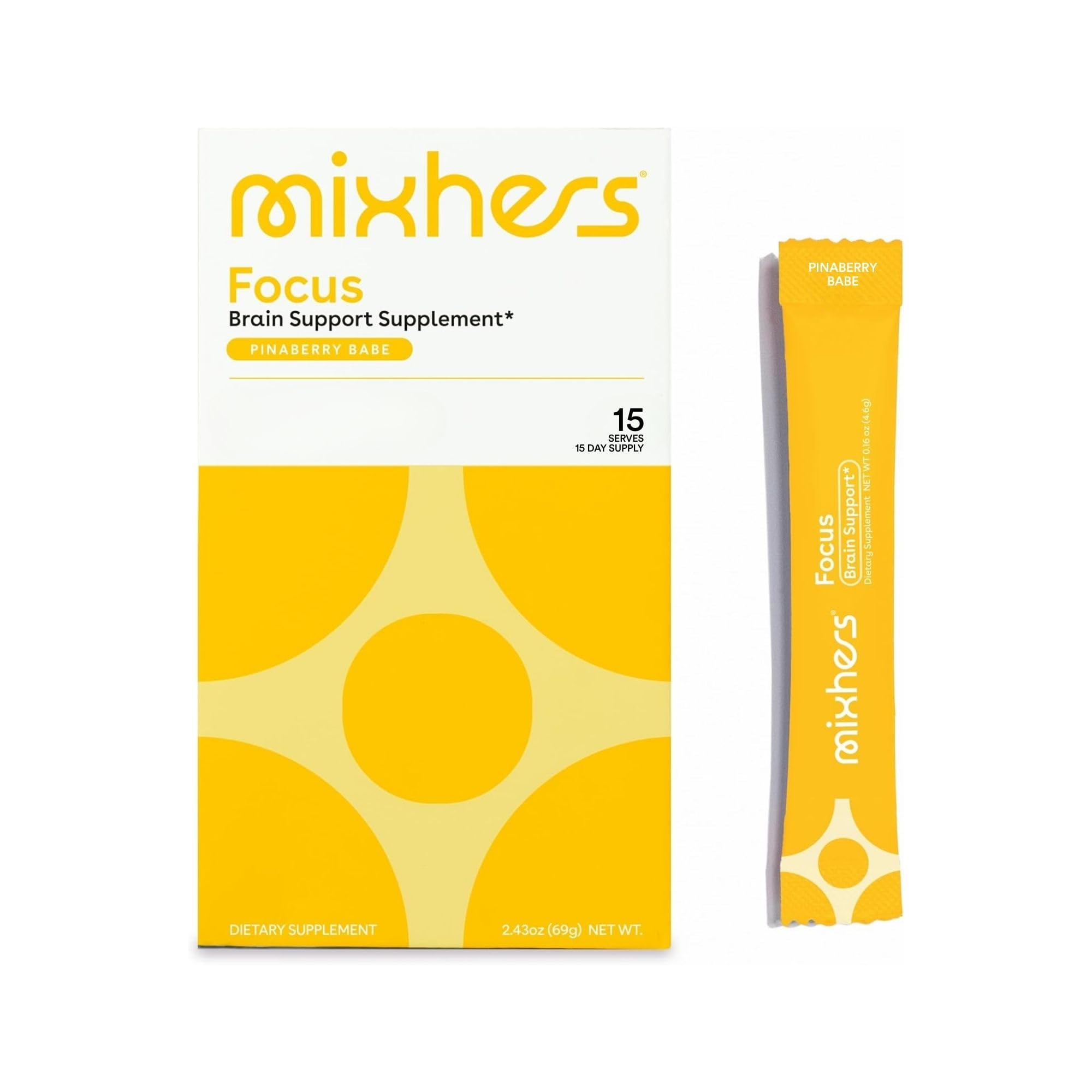 MIXHERS Focus, sabor piña-frambuesa, ideal para claridad mental durante el día.