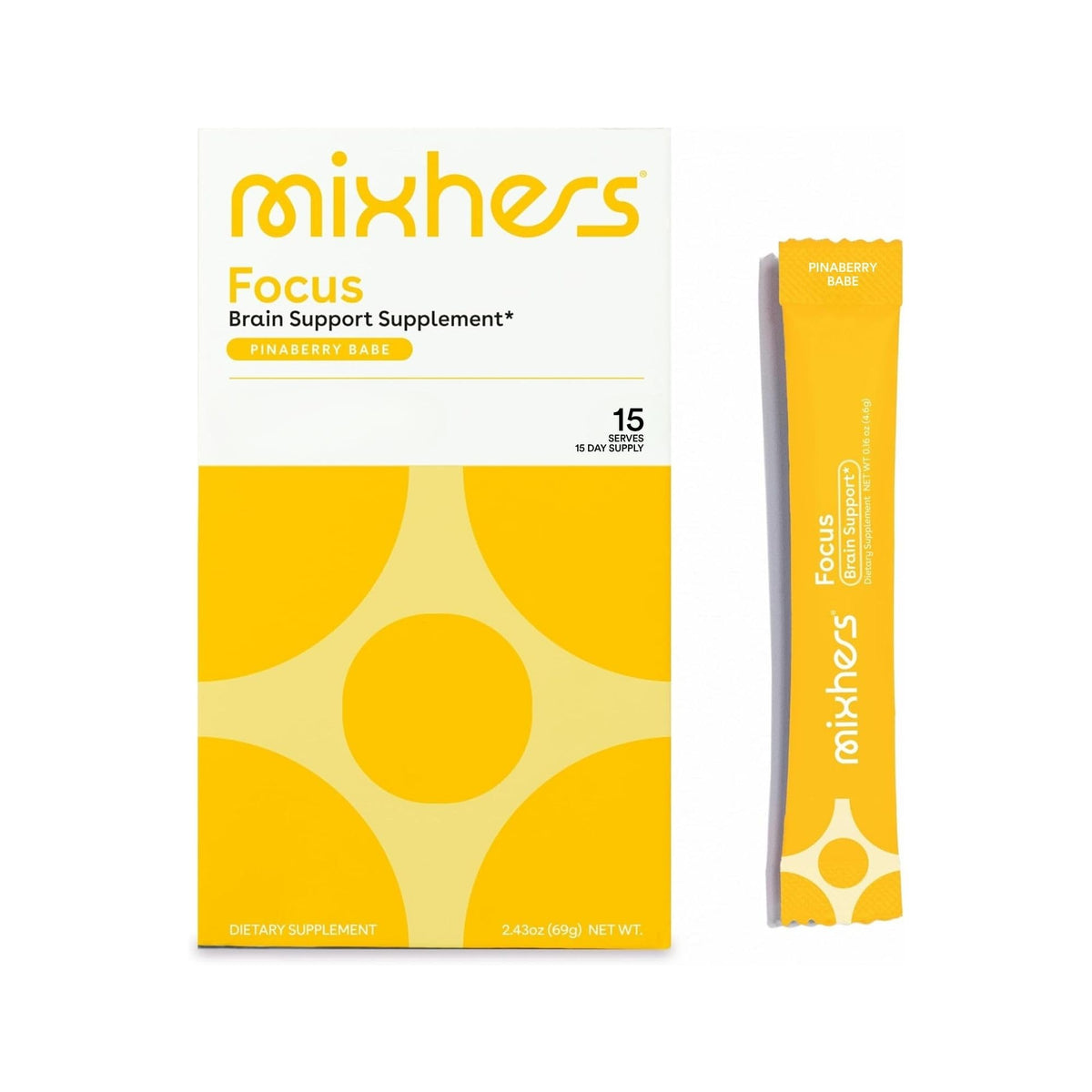 MIXHERS Focus, sabor piña-frambuesa, ideal para claridad mental durante el día.
