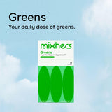 Mezcla MIXHERS Greens en vaso, bebida rápida y refrescante.