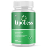 Cápsulas LipoLess de MJO en botella clara para uso diario activo.