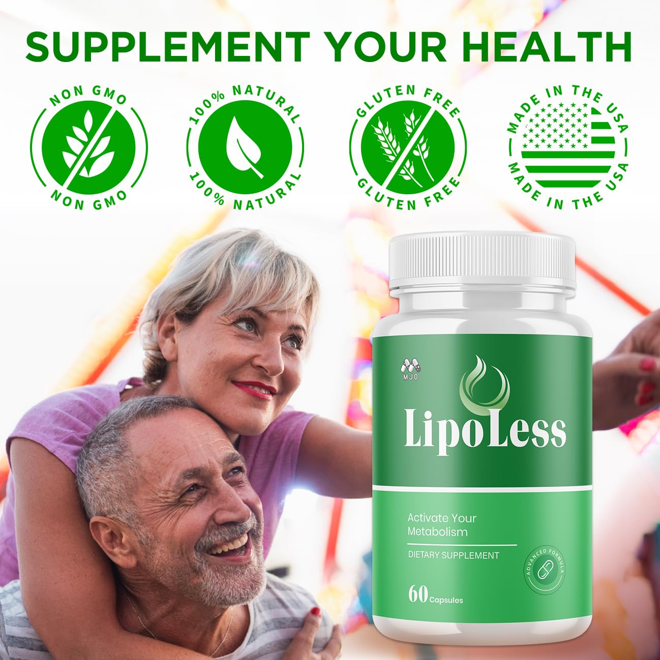 Mujer activa toma LipoLess para apoyar su día a día.