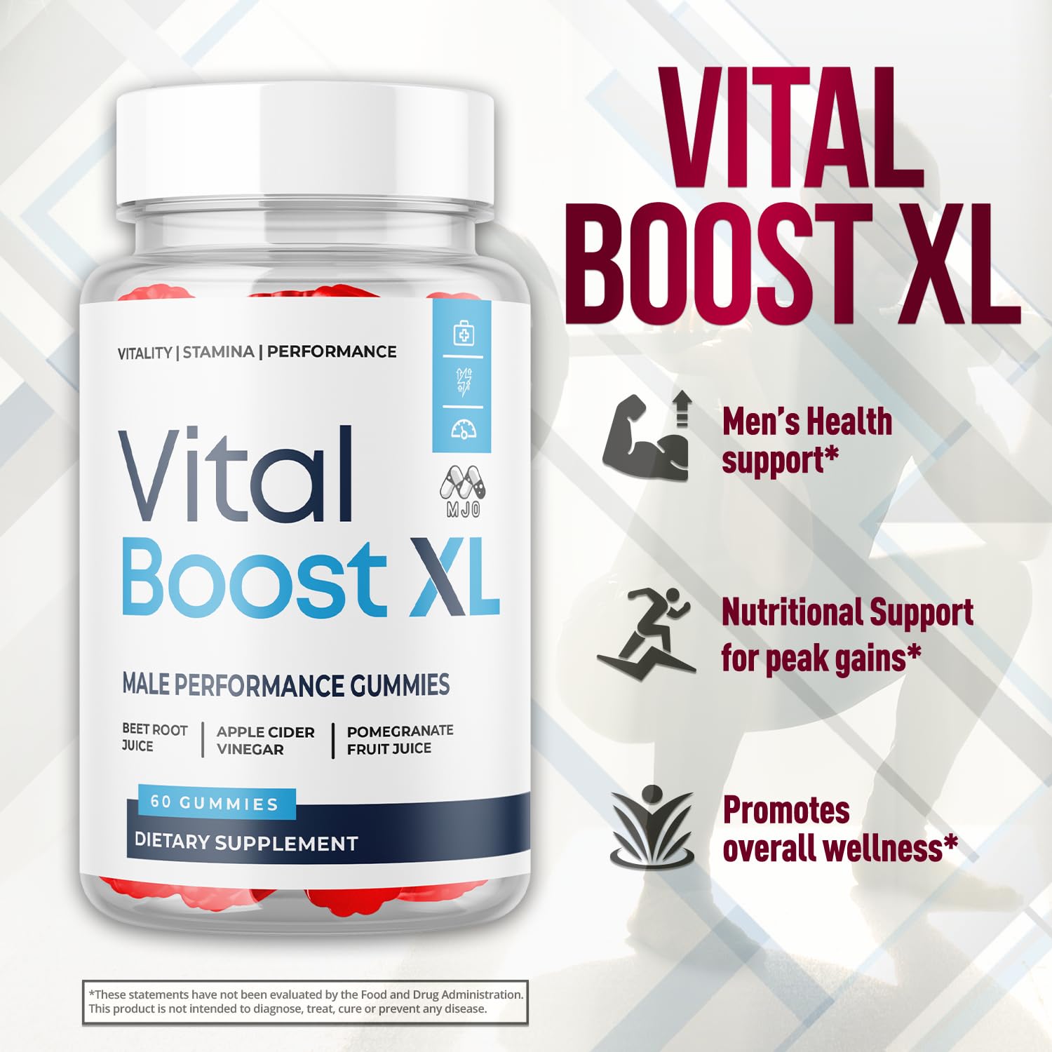 Bote abierto de Vital Boost XL mostrando las gomitas para uso diario