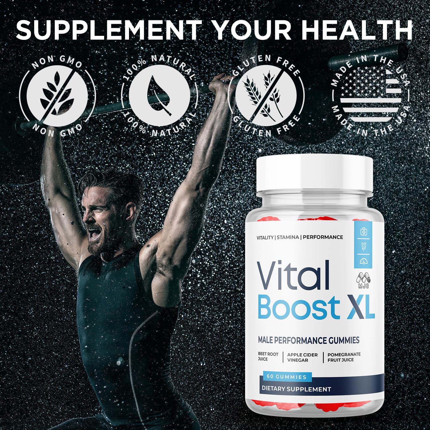 Textura suave de las Gomitas Vital Boost XL en primer plano