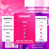 MJO Zanari gomitas: textura suave y sabor agradable para uso diario.