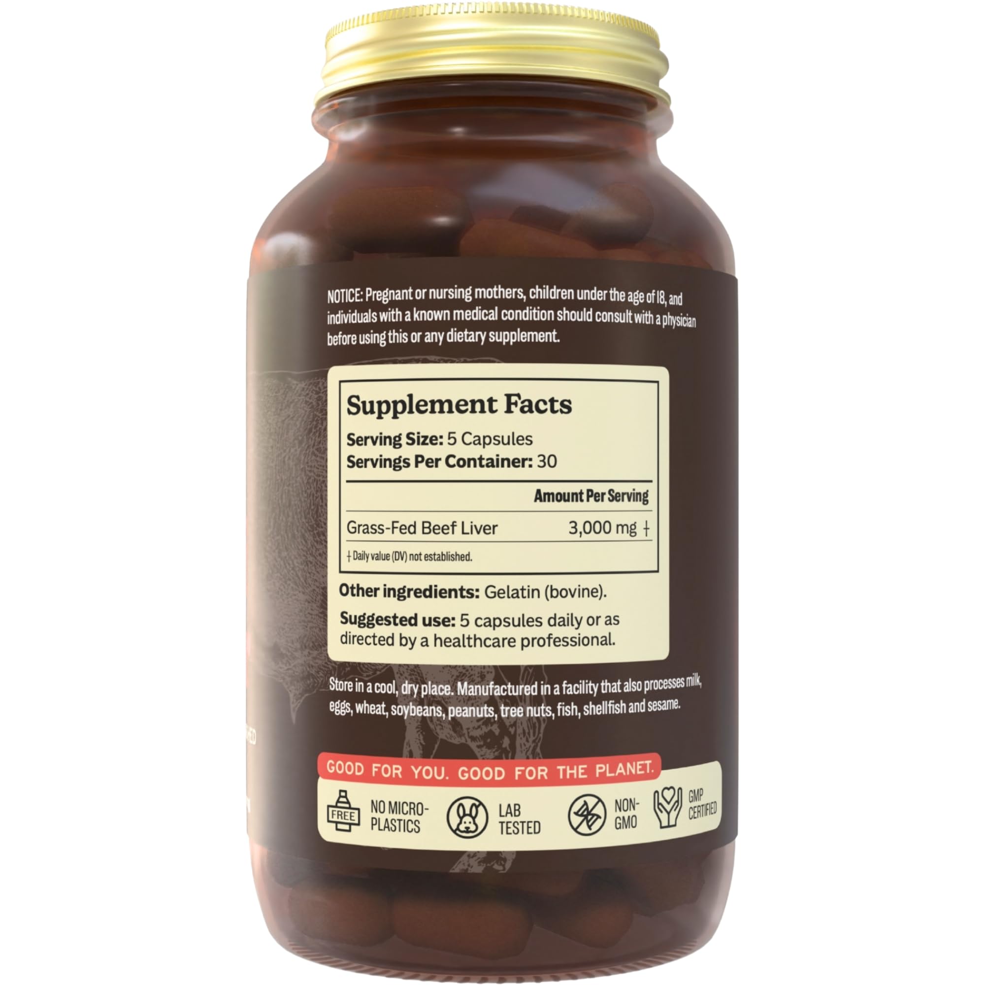 Frasco de vidrio MK Supplements con tapa metálica de alta calidad