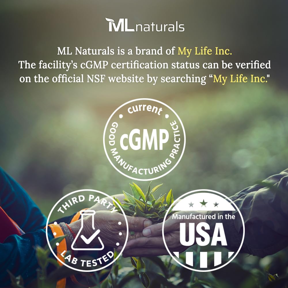 Producto fabricado en Estados Unidos con certificación NSF cGMP de ML Naturals