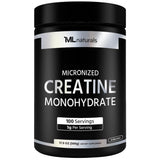 ML Naturals Creatina micronizada 200 malla en bote para mezcla suave y sin grumos
