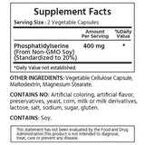 Cápsulas vegetales ML Naturals fosfatidilserina 400 mg para absorción rápida