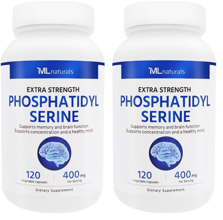 ML Naturals fosfatidilserina 400 mg en empaque doble para memoria