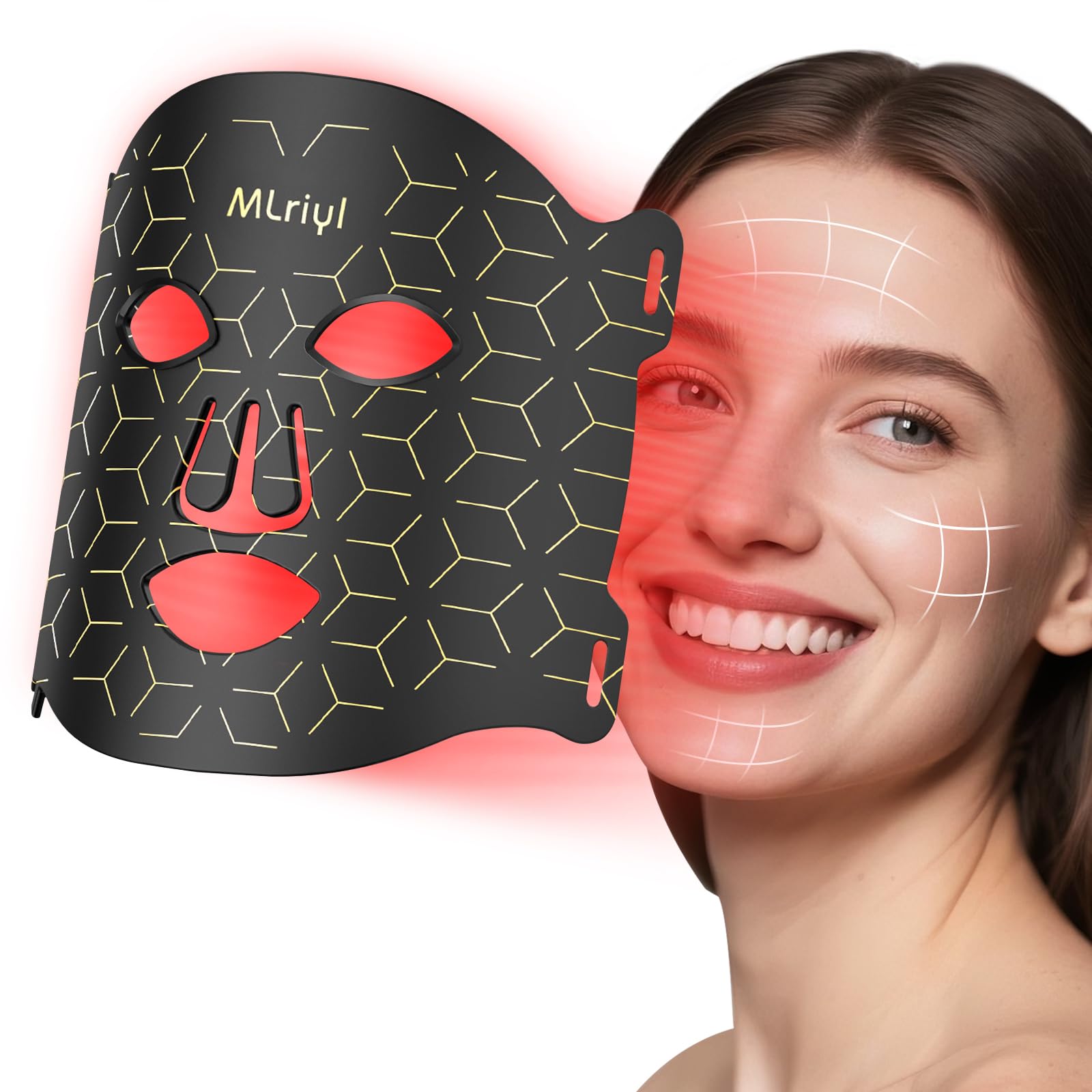 MLriyl máscara de terapia con luz roja 830 nm frente para revitalizar la piel