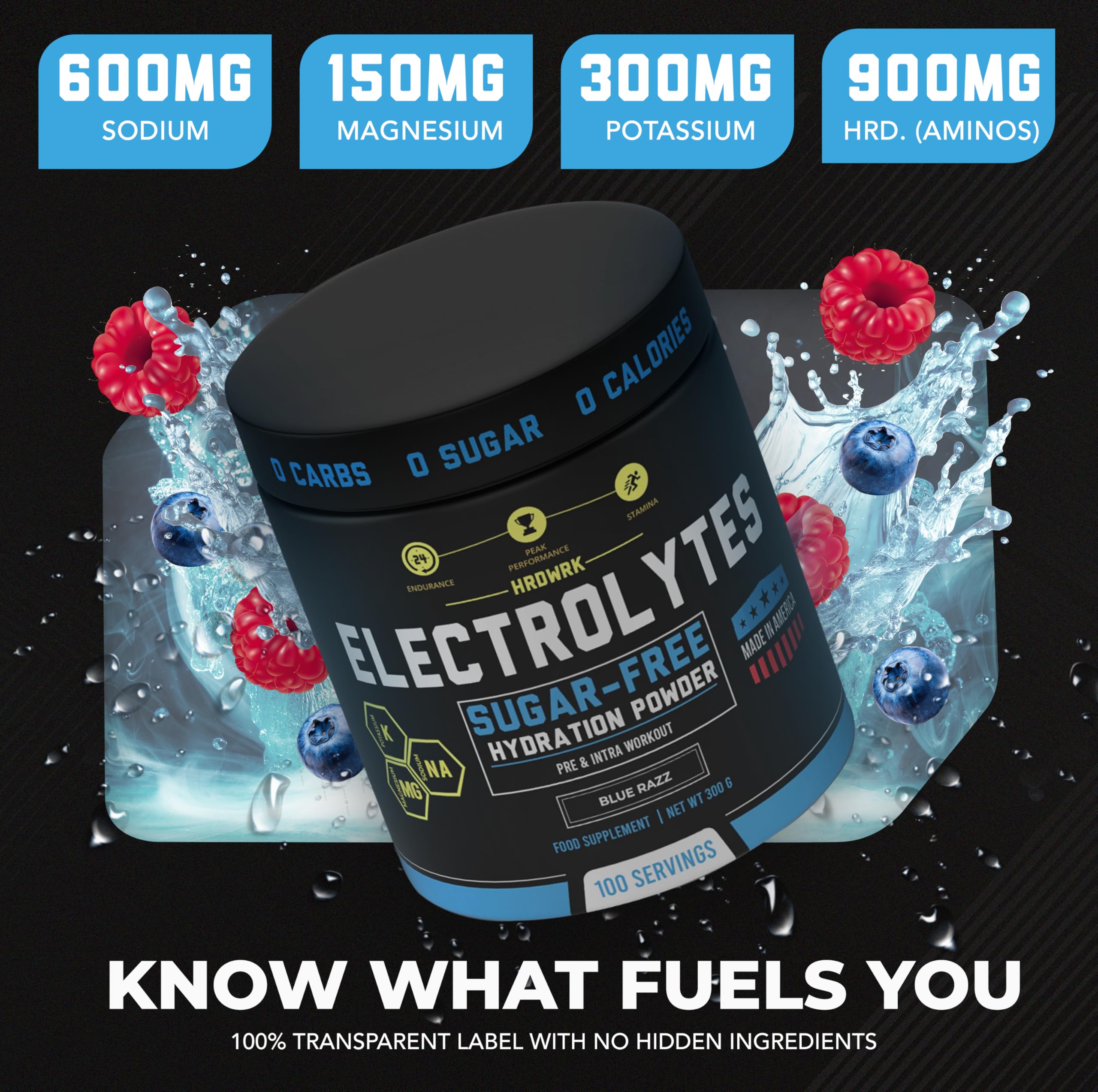 MMA Nutrition HRDWRK: vaso con electrolitos para entrenamientos prolongados