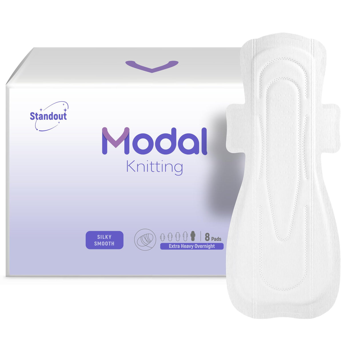 MODAL: almohadillas nocturnas flujo pesado con alas, protección duradera durante la noche.