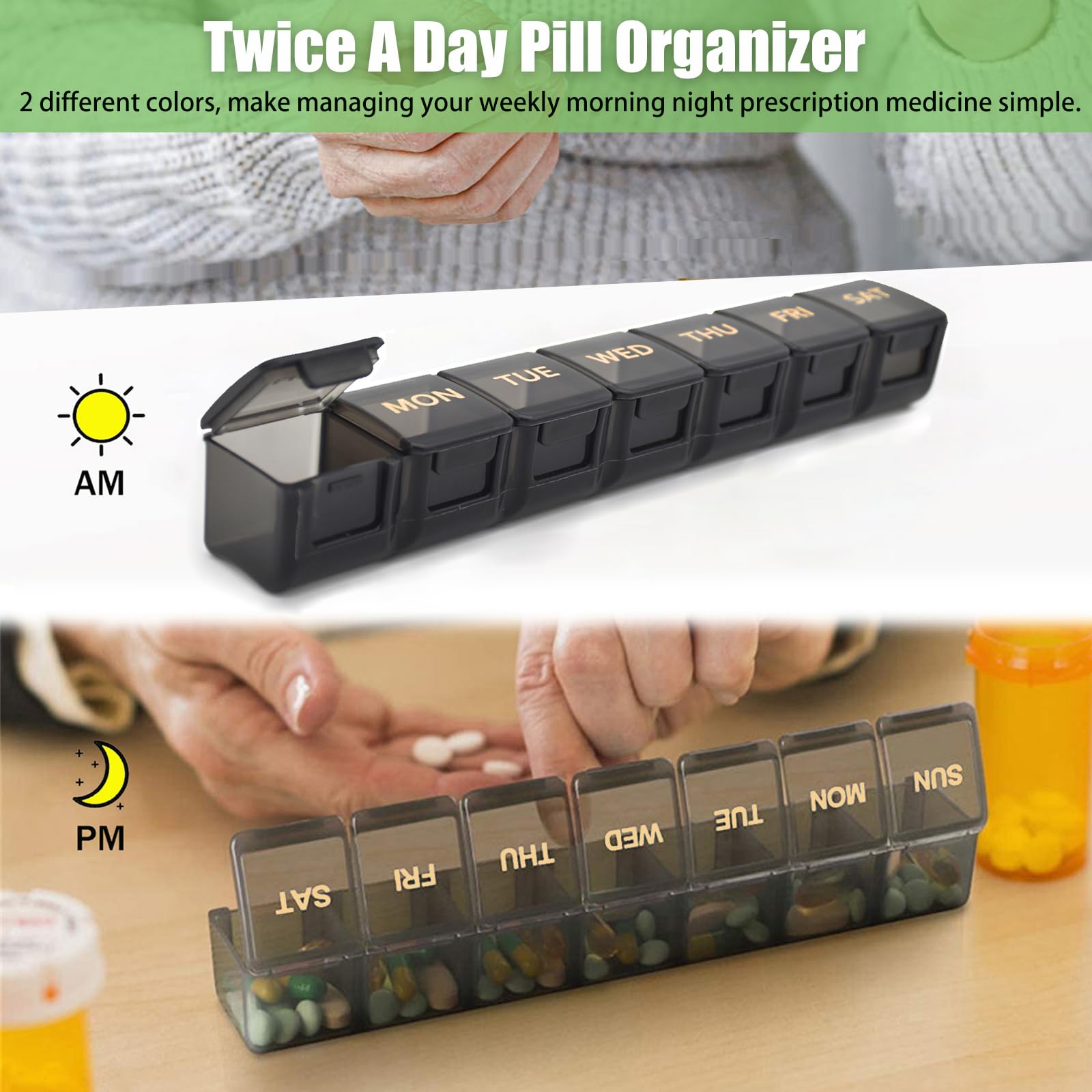 MODENGKONGJIAN capacidad por compartimento, ideal para suplementos.