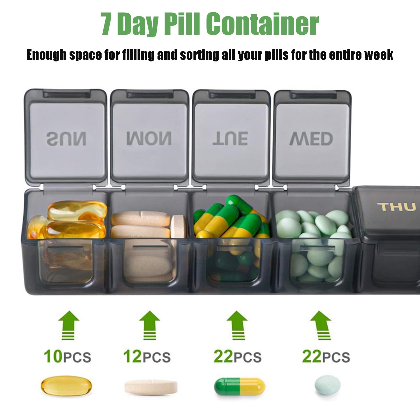 MODENGKONGJIAN diseño compacto para pastillas de 7 días.