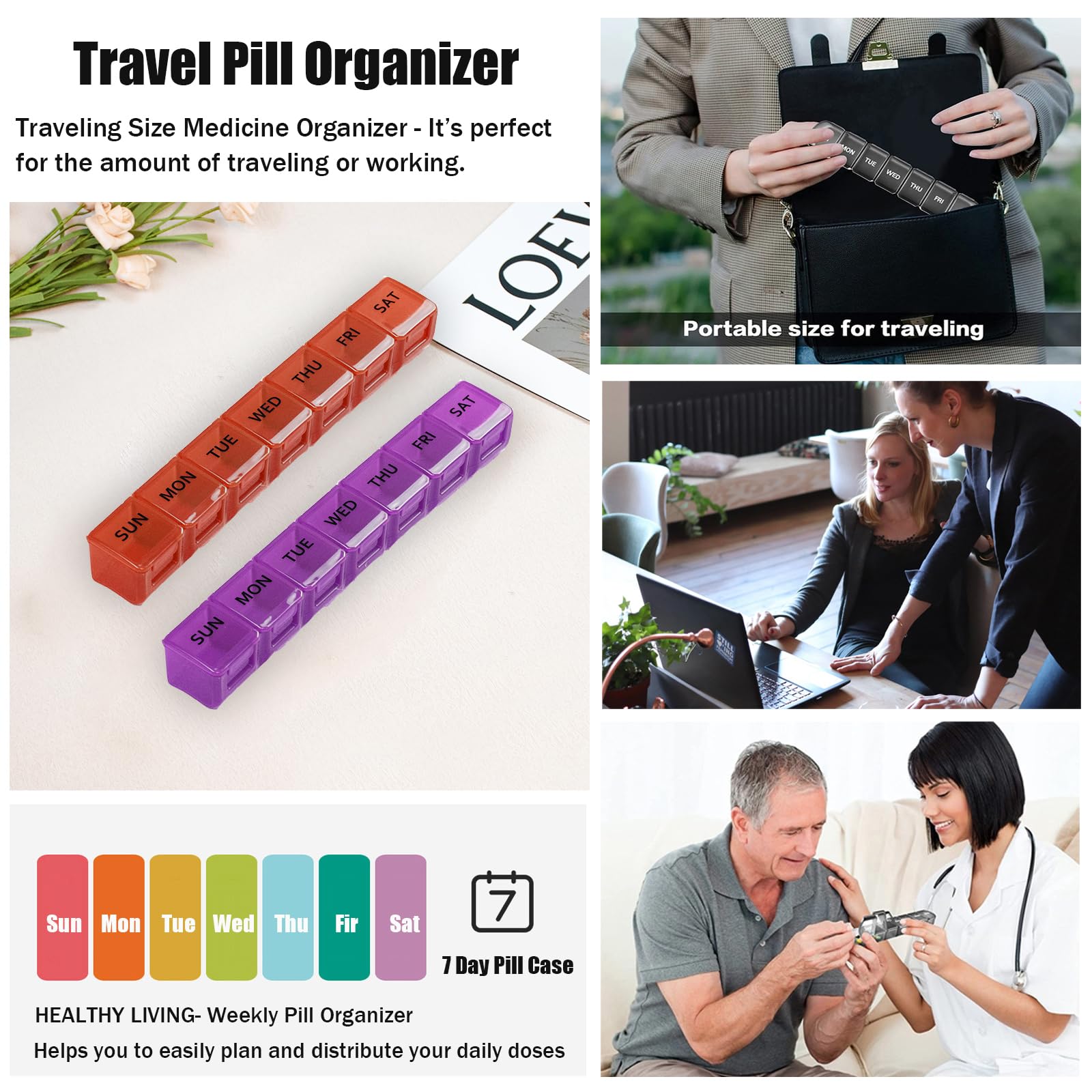 MODENGKONGJIAN dos unidades organizador de pastillas para viaje