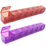 MODENGKONGJIAN organizador semanal de pastillas, colores rojo y púrpura, fácil manejo diario