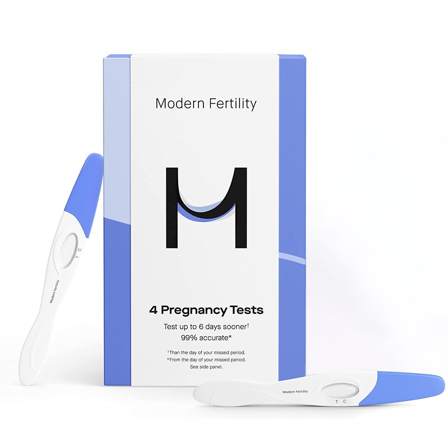 Modern Fertility Prueba de embarazo: empaque compacto para uso en casa.