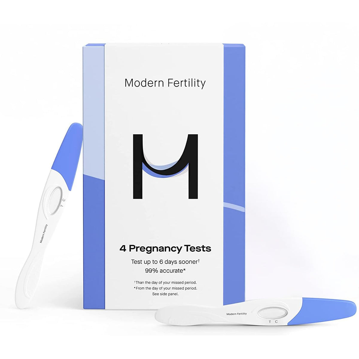 Modern Fertility Prueba de embarazo: empaque compacto para uso en casa.