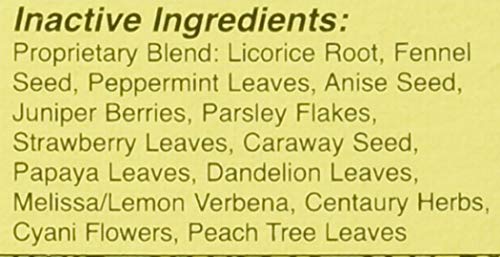 Modern Products Swiss Kriss ingredientes herbales, mezcla natural para bienestar digestivo.