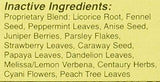 Modern Products Swiss Kriss ingredientes herbales, mezcla natural para bienestar digestivo.