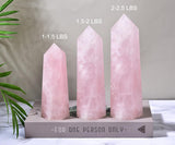 MOGEMT Obelisco para altar y cuadrículas de cristal rosa.