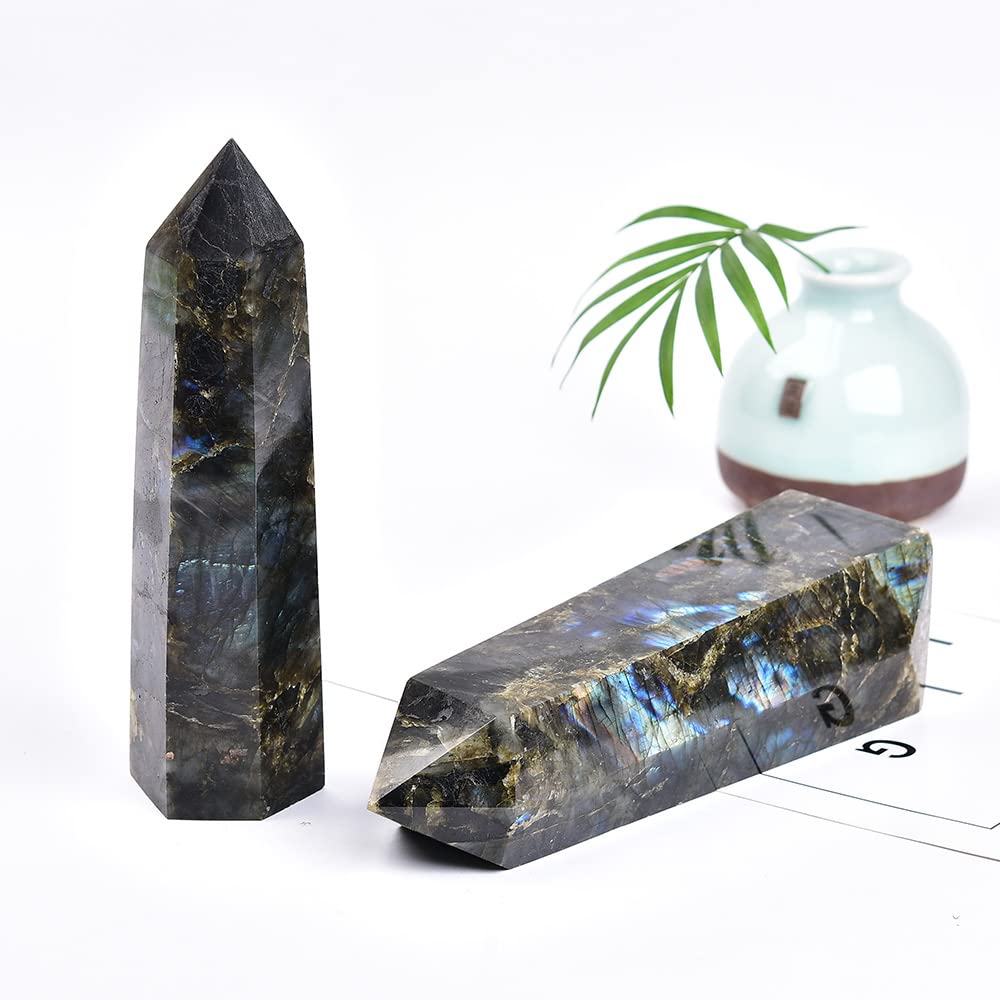 MOGEMT cristal Labradorita decorativo para altar, rejilla y decoración del hogar.