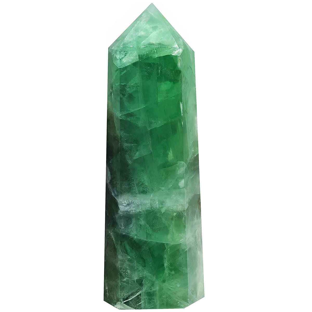 MOGEMT obelisco de fluorita verde grande para equilibrio espiritual diario