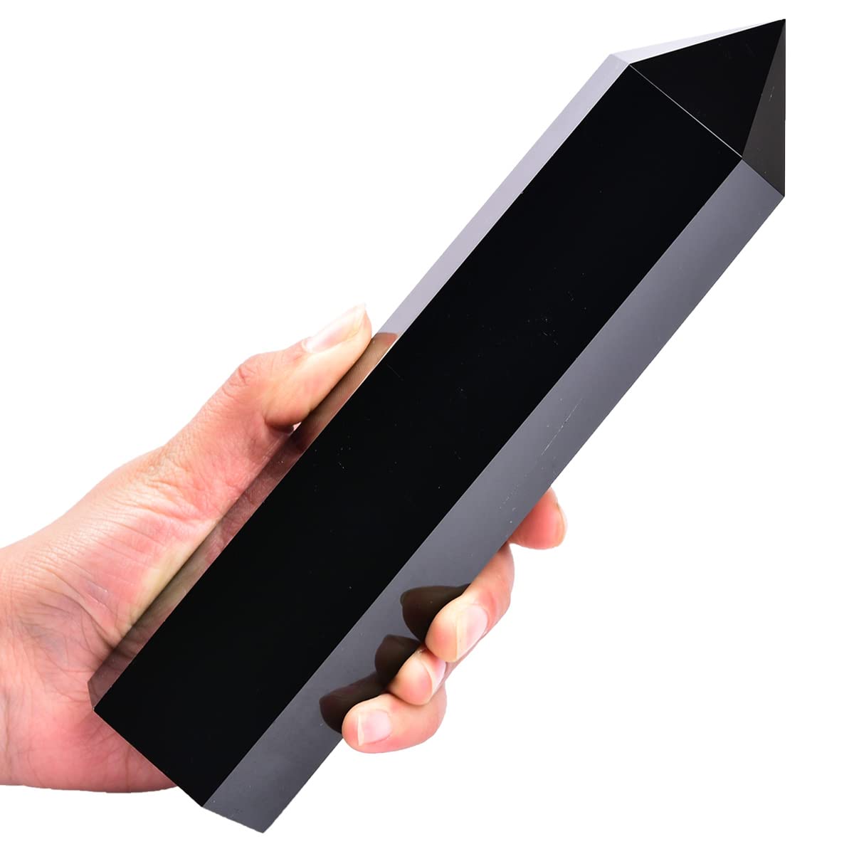 Torre de obsidiana negra de MOGEMT, gran tamaño para meditación y anclaje energético.