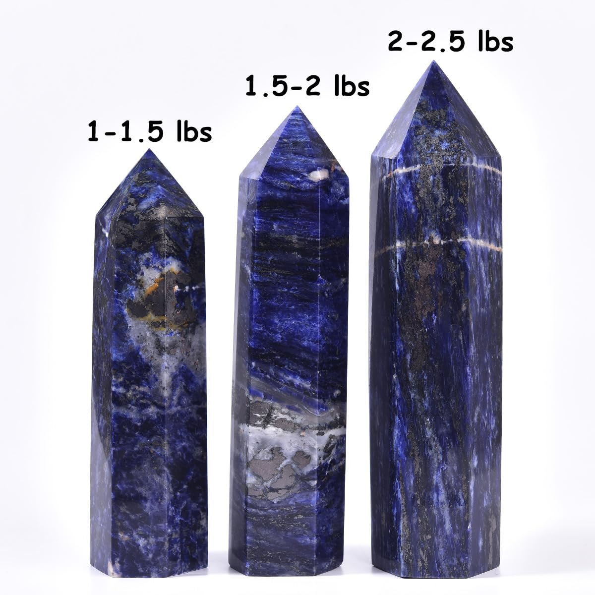 MOGEMT punta 6 facetas azul sodalita dirige energía para enfoque mental