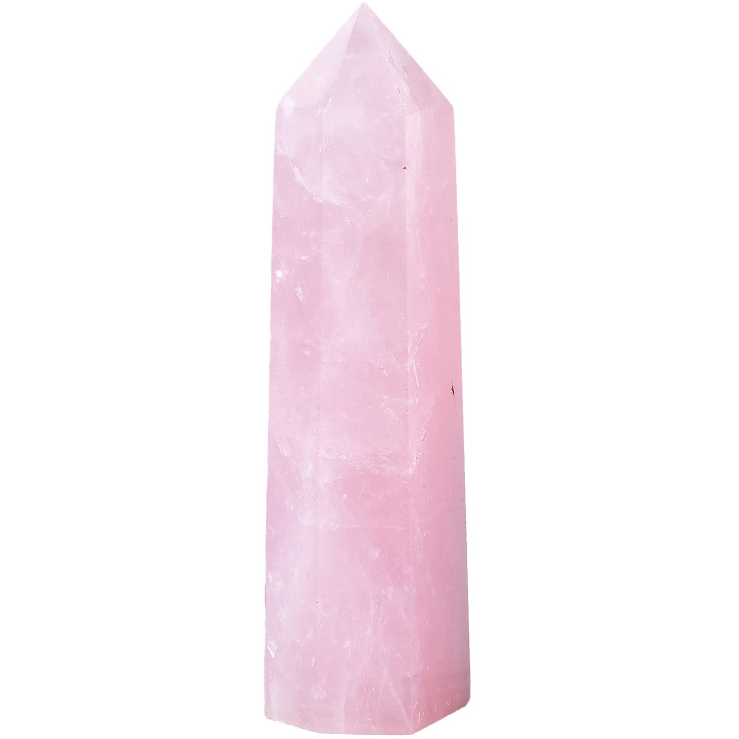 MOGEMT Punta de Cristal Rosa con 6 facetas para canalizar energía.