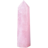 MOGEMT Punta de Cristal Rosa con 6 facetas para canalizar energía.